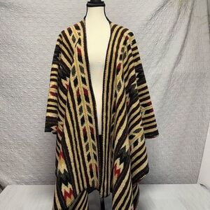 Southwest Patterned Open-Front Poncho
